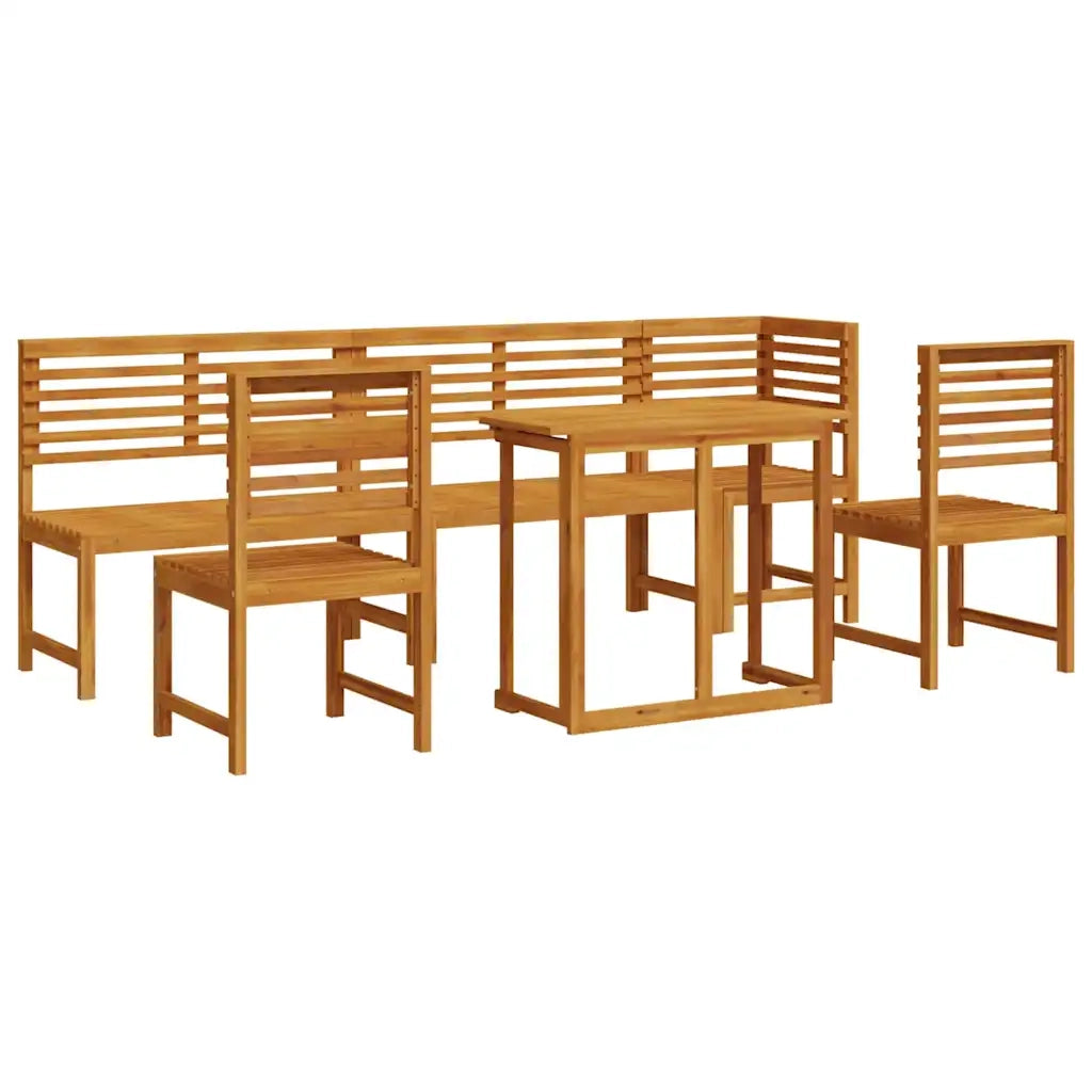 Set Bistro da Giardino 6 pcs Marrone Legno di Acacia Massello 3328697