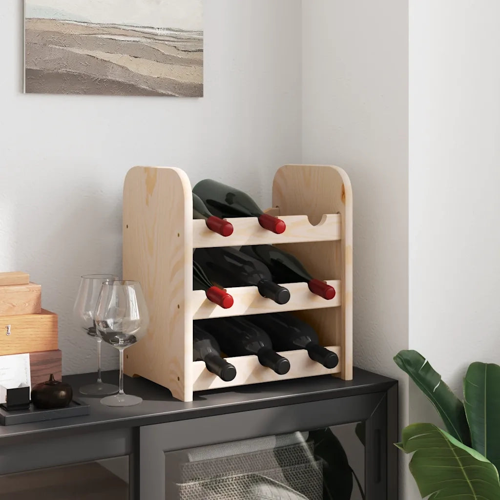 Portavini 33x25x37 cm in Legno Massello di Pino