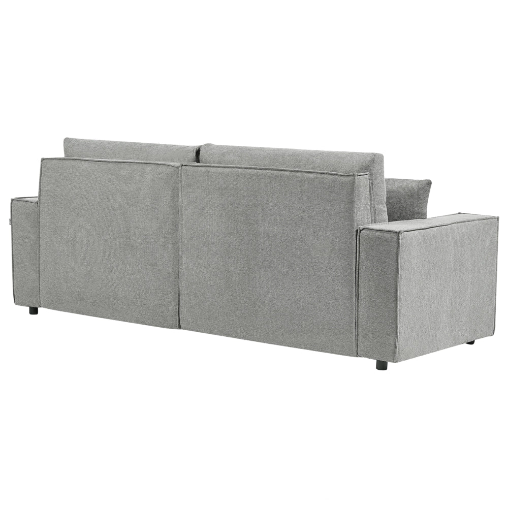 Divano letto angolare a sinistra Grigio Sinistro poliestere imbottito 3 posti a L con cuscini Funzione letto Stile moderno Soggiorno
