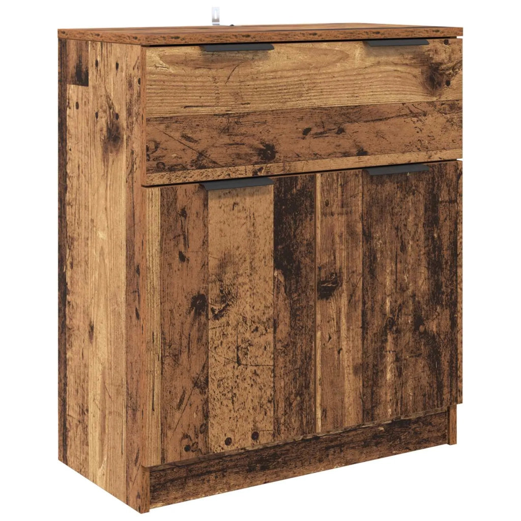 Credenza con cassetto 3 pz-Set di 3 Buffet-Armadio da cucina Legno vecchio Legno multistrato 918184
