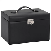 Portagioie a 3 Strati con Specchio Bloccabile Nero 26x18x17,5cm CFW3192193
