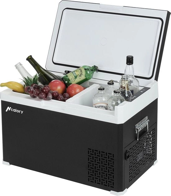 Compressore per Frigorifero - 30 L - Mini Frigorifero - AC/DC - 12V-24V/230V - Per auto e casa - Accessori per camping all'aperto - Nero/Bianco
