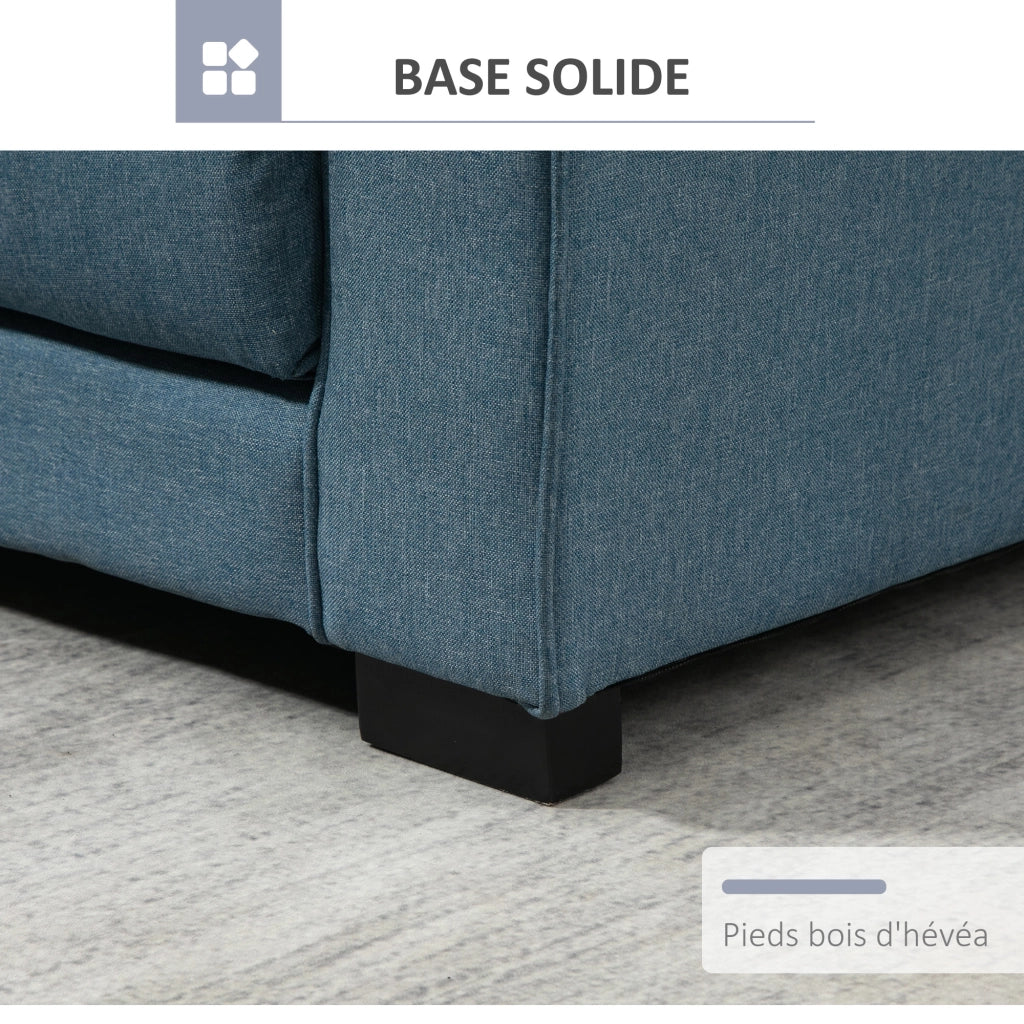 Divano letto 2 posti tessuto blu ¨C Xylo ¨C Dossier capitonn¨¦ 147,5x75x85 cm