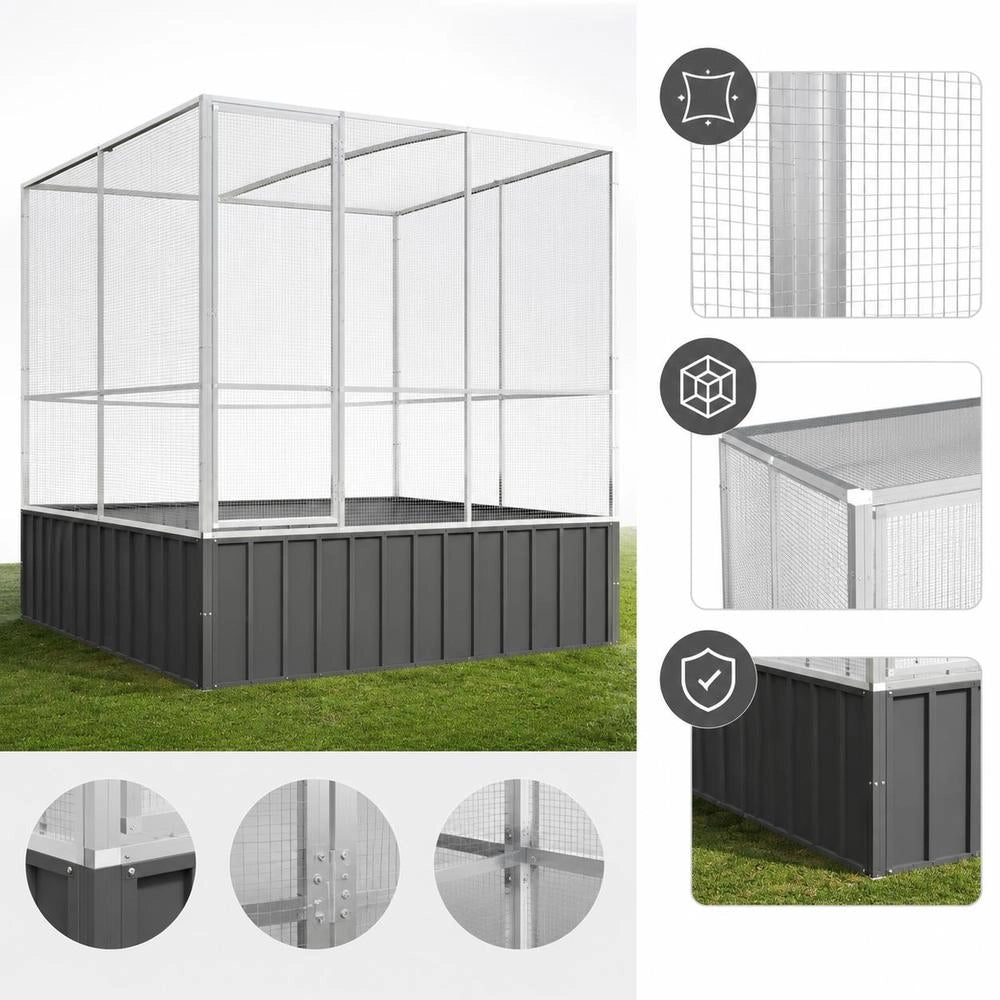 Silver Aviary 211x207x212 Cm Steel