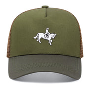 Cappellino da baseball casual regolabile con ricamo di cavaliere, colore verde