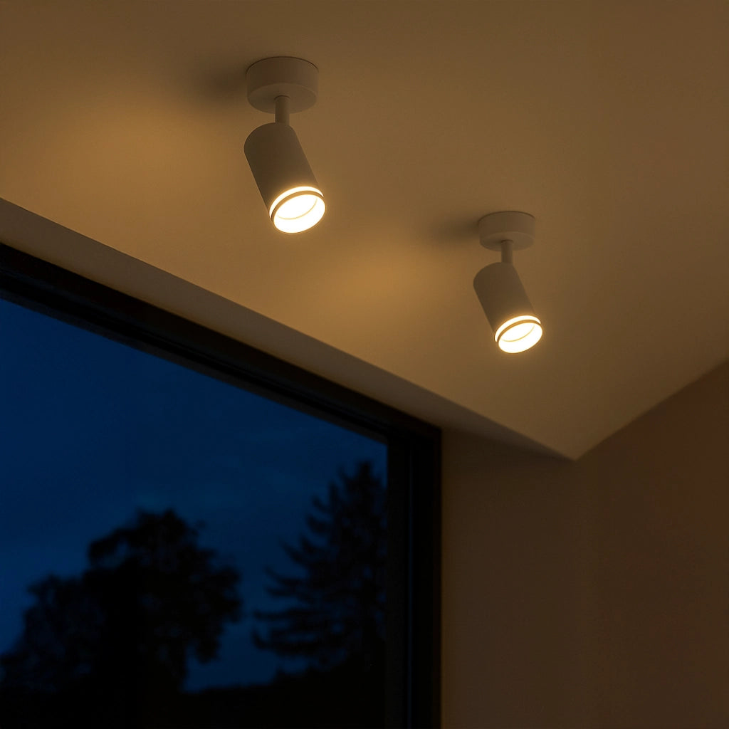 Faretto soffitto bianco tondo orientabile 1xGU10 Pipe Milagro