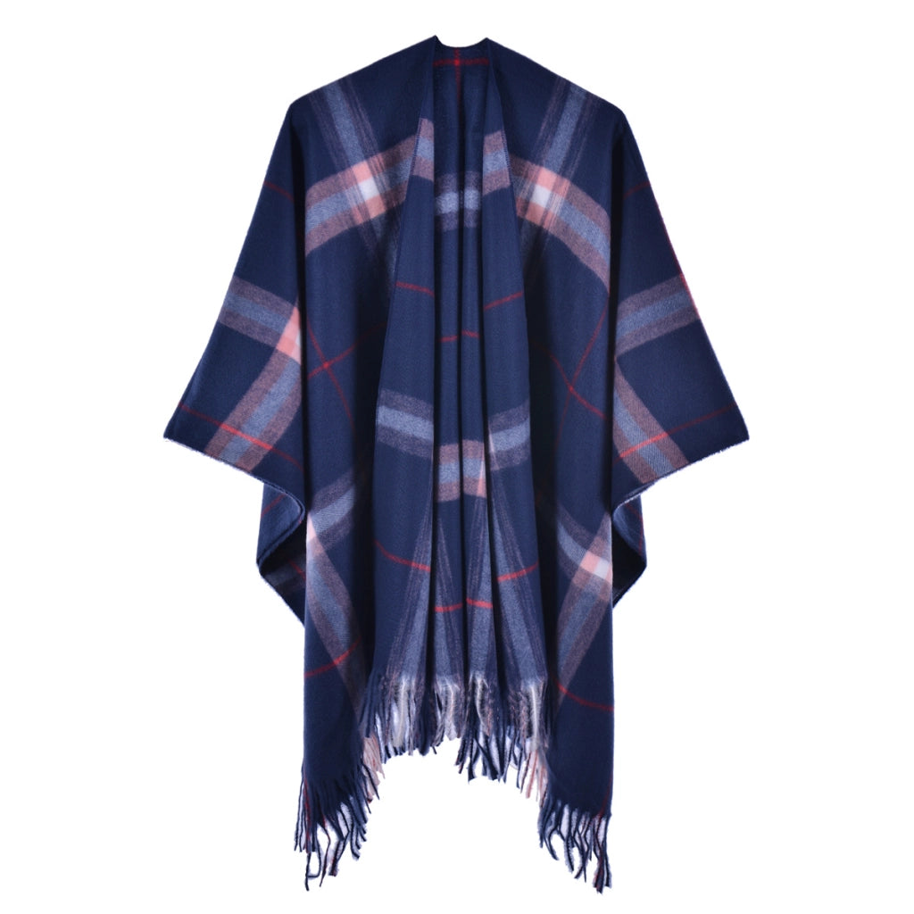 Mantella da sfilata di moda Classic Baggage, sciarpa calda in cashmere con spacco