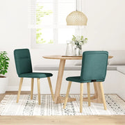 vidaXL Sedie da Pranzo 2 pz Verde Scuro in Tessuto
