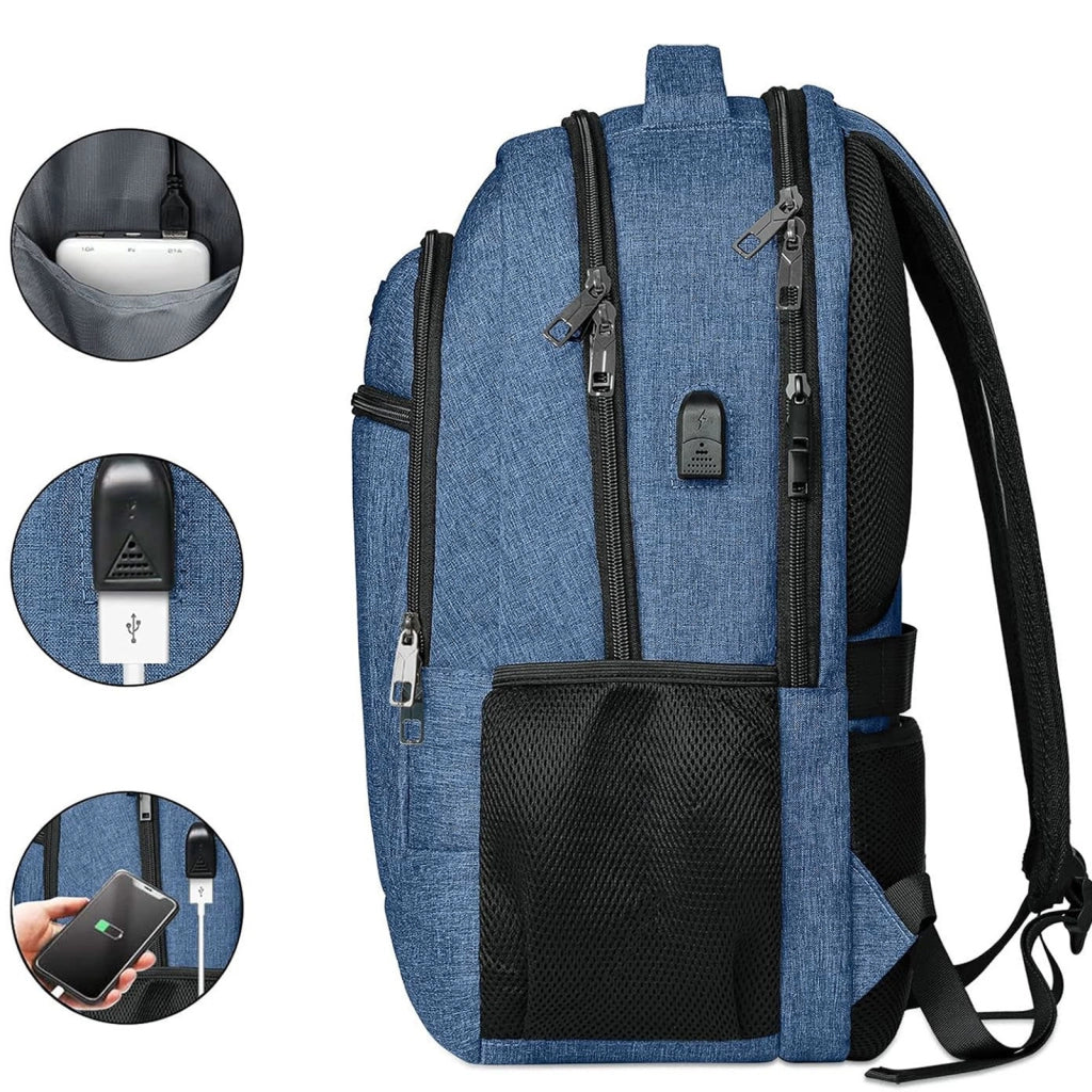 Zaino capiente per computer portatile con porta USB