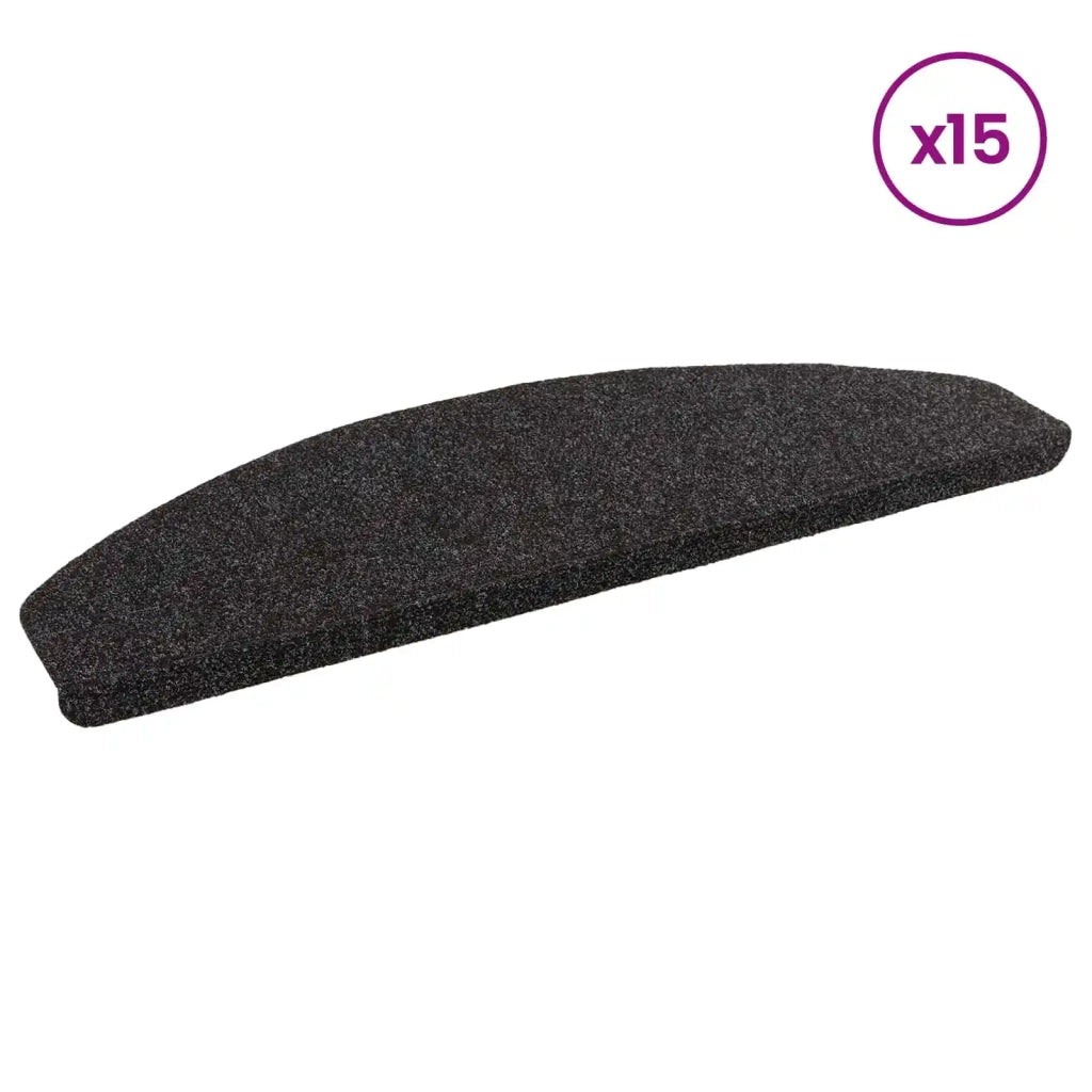 Tappetini per scale autoadesivi 15 pcs Nero 80 x 28 x 3,5 cm