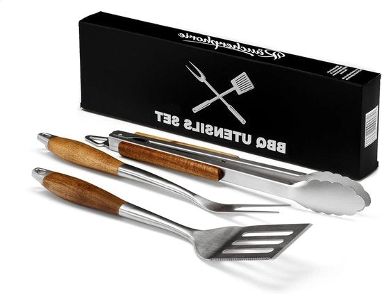 Set di griglia 3 pezzi in acciaio inossidabile (3 pezzi) con parole chiave popolari: barbecue, set di barbecue
