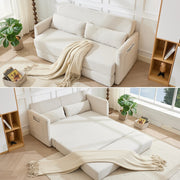 Divano letto 2 posti ¨C Minimal ¨C Beige tessuto con cuscini 165x92x82 cm