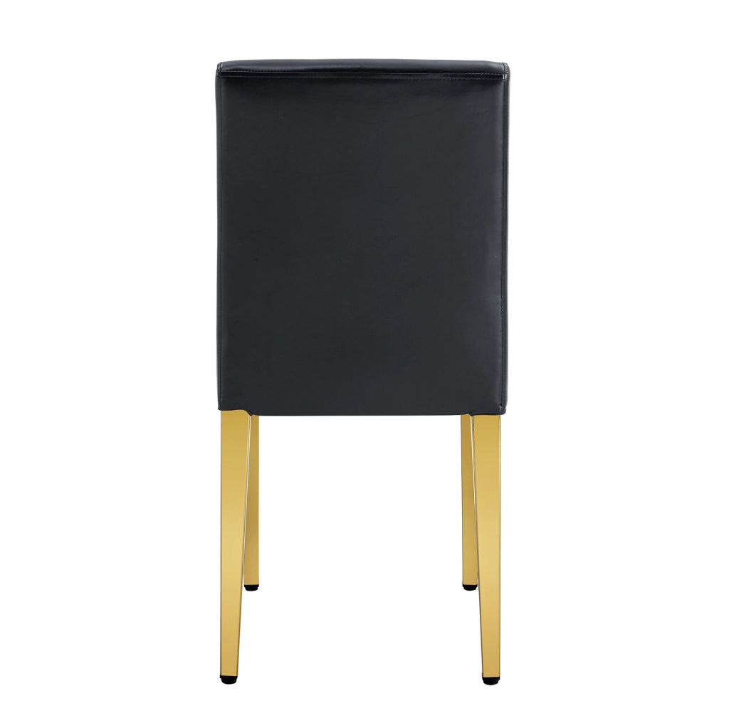 Set di 2 sedie da pranzo nere e oro in PU e metallo