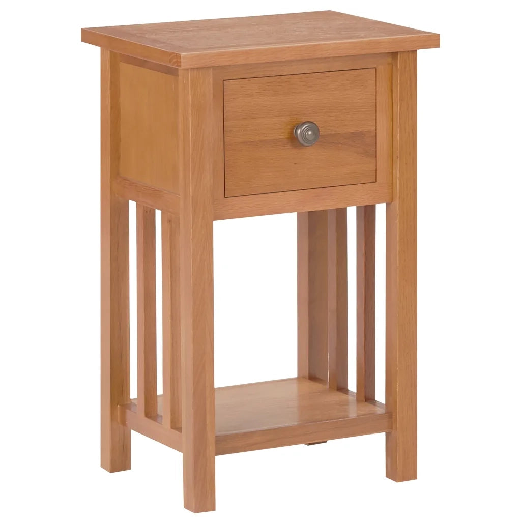 Tavolino Portariviste con Cassetto 35x27x55 cm Legno di Rovere cod mxl 12107