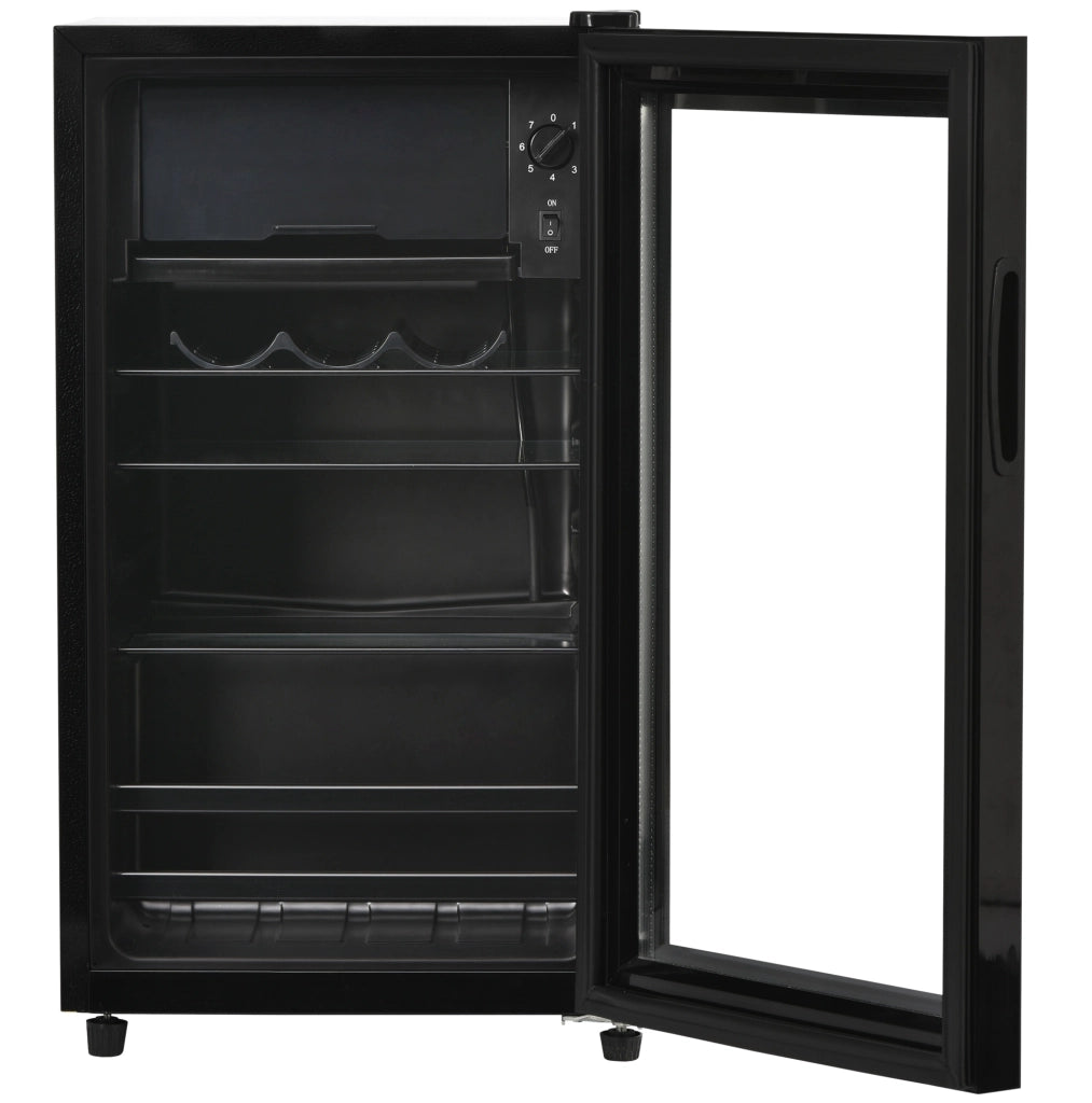Frigorifero 76 L con congelatore 6 L; nero; acciaio inox