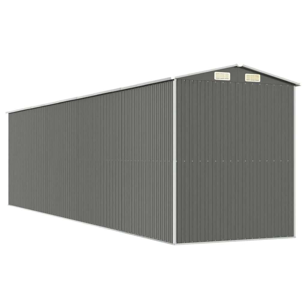 Casetta da giardino cabina ripostiglio casetta da esterno robusta casetta per attrezzi colore chiaro 192 x 772 x 223 cm acciaio zincato grigio 02_0022262