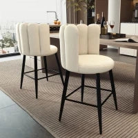 Sgabelli da Cucina Set 2 Pz in Poliestere, Acciaio e Gommapiuma con Poggiapiedi Regolabile, 52x53x93 cm