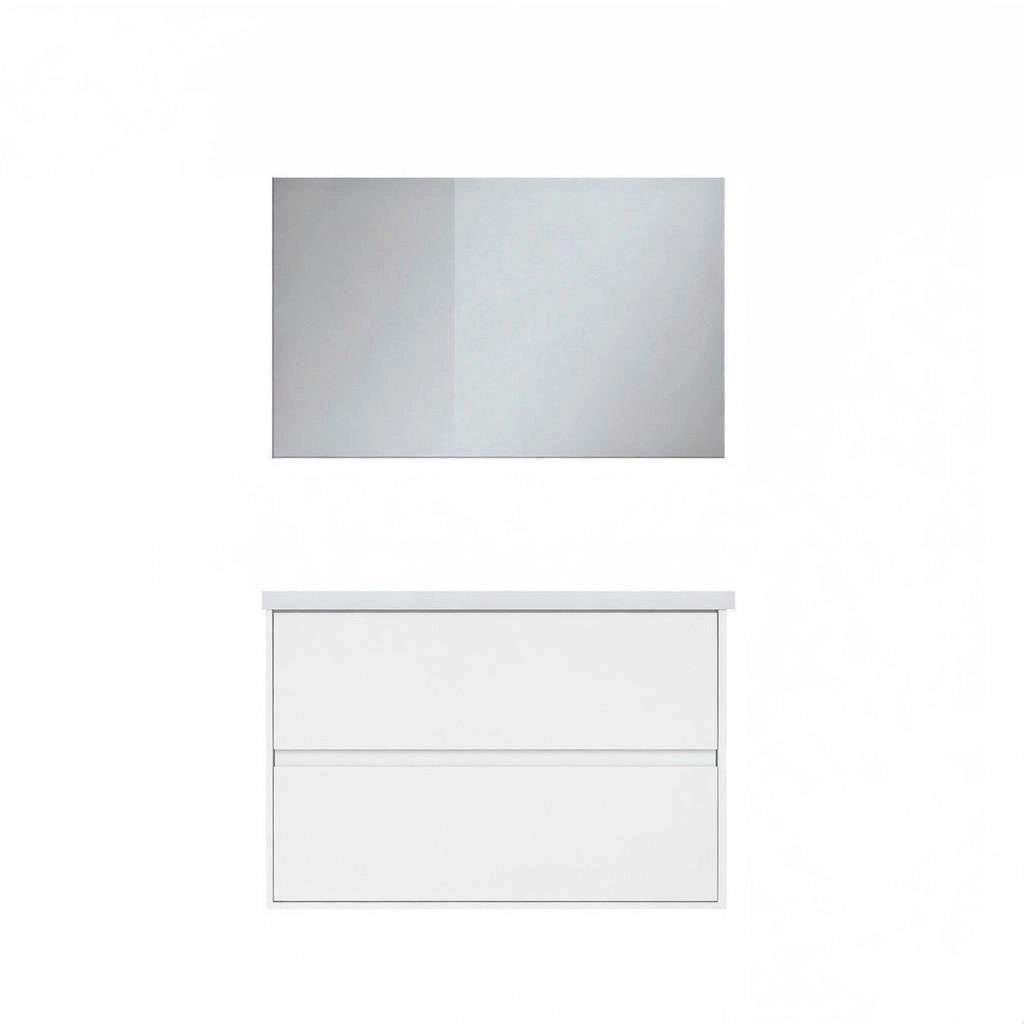 Composizione mobile bagno sospeso con cassetti cm 80 mod. ELEGANCE - Bianco Opaco