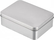 Bilico metallico con coperchi in colore argento, 12,5x9x4 cm - Cassetto di archiviazione per spezie e accessori
