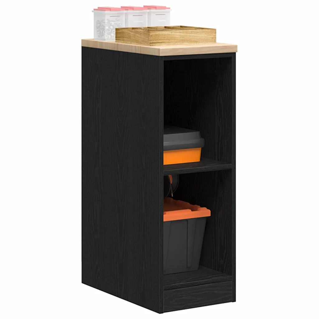 Armadietto da Garage Nero 30x51x85 cm in Legno Massello di Pino CFW7708751