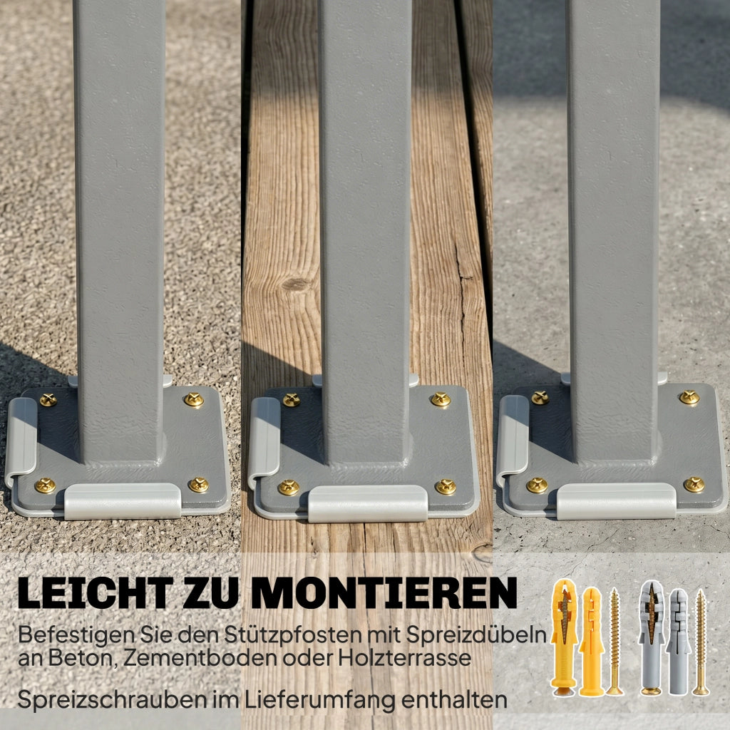 Tenda da sole estraibile laterale ¨C zephmum ¨C 420x185 cm, grigio scuro