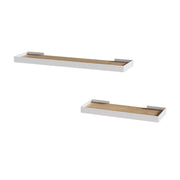Vicco Scaffale a muro Bianco/quercia 60 x 3 cm Set di 2