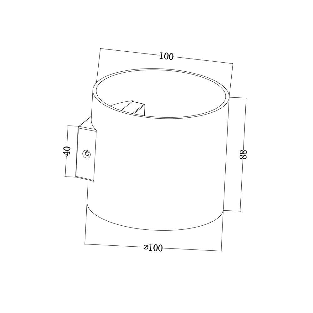 Applique Da Parete Moderno Rond Alluminio Nero 1 Luce G9 50W