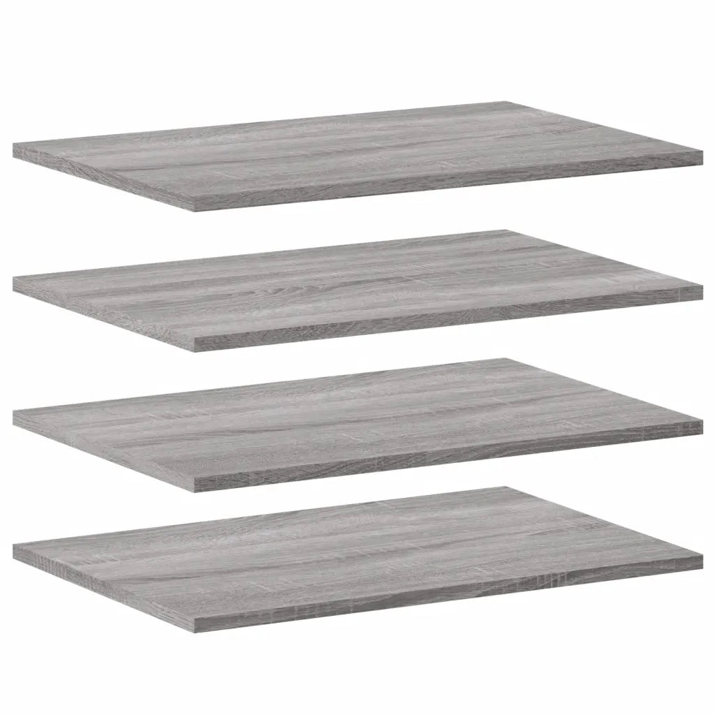 vidaXL Mensole Parete 4pz Grigio Sonoma 60x40x1,5 cm Legno Multistrato