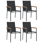 Sedie da Giardino 4 pz | Sedie da Esterno Nere 55x61,5x90 cm Textilene e Acciaio