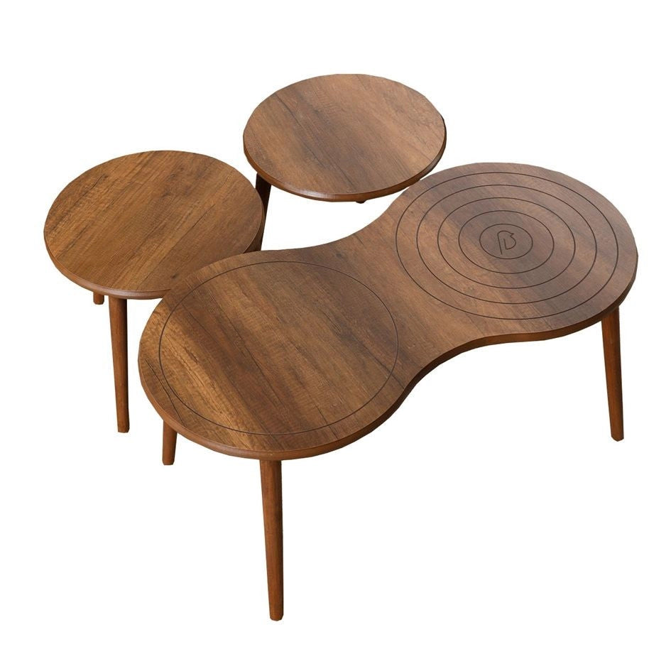 Set di tavolini in legno "Marlo" 100 x 50 x 45 cm - Noce