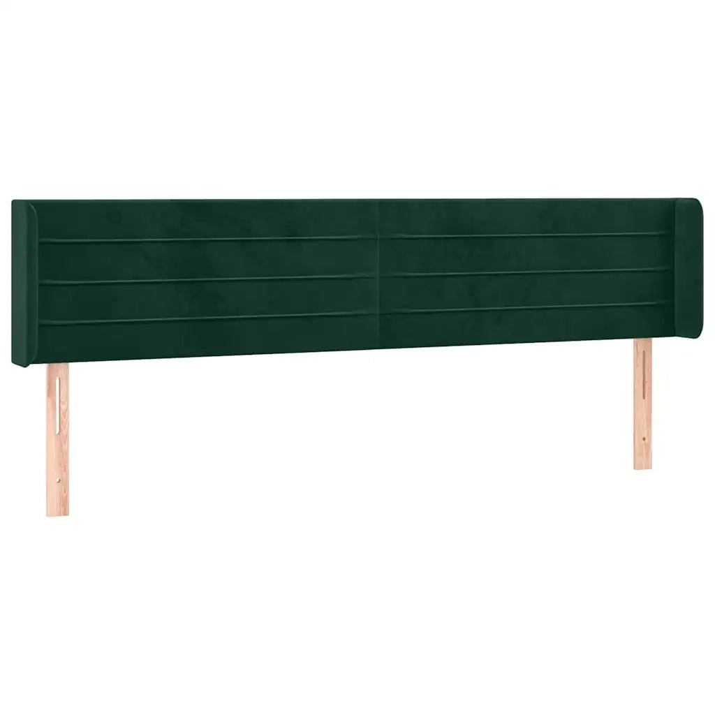 Testiera ad Orecchio Verde Scuro 163x16x78/88 cm in Velluto 3118965