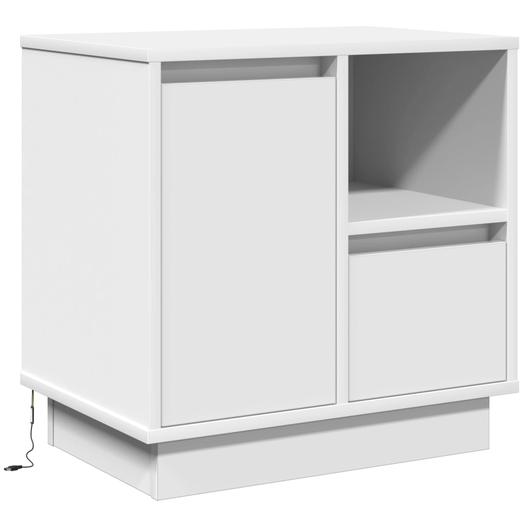 Comodini con LED 2 pz Bianco 50x34,5x50 cm