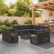 Set Divano da Giardino 12 pcs Grigio polyrattan 3435884