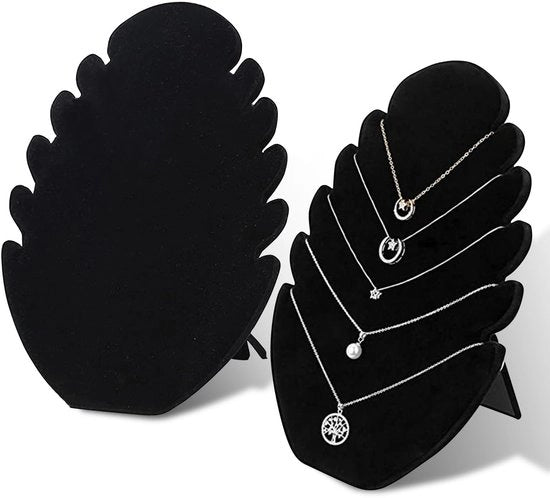 Standard per gioielli 2 in 1, catena in velluto nera, display per gioielli, custodia per catena, supporto per gioielli, albero per gioielli, organizzatore per tavolo da toeletta