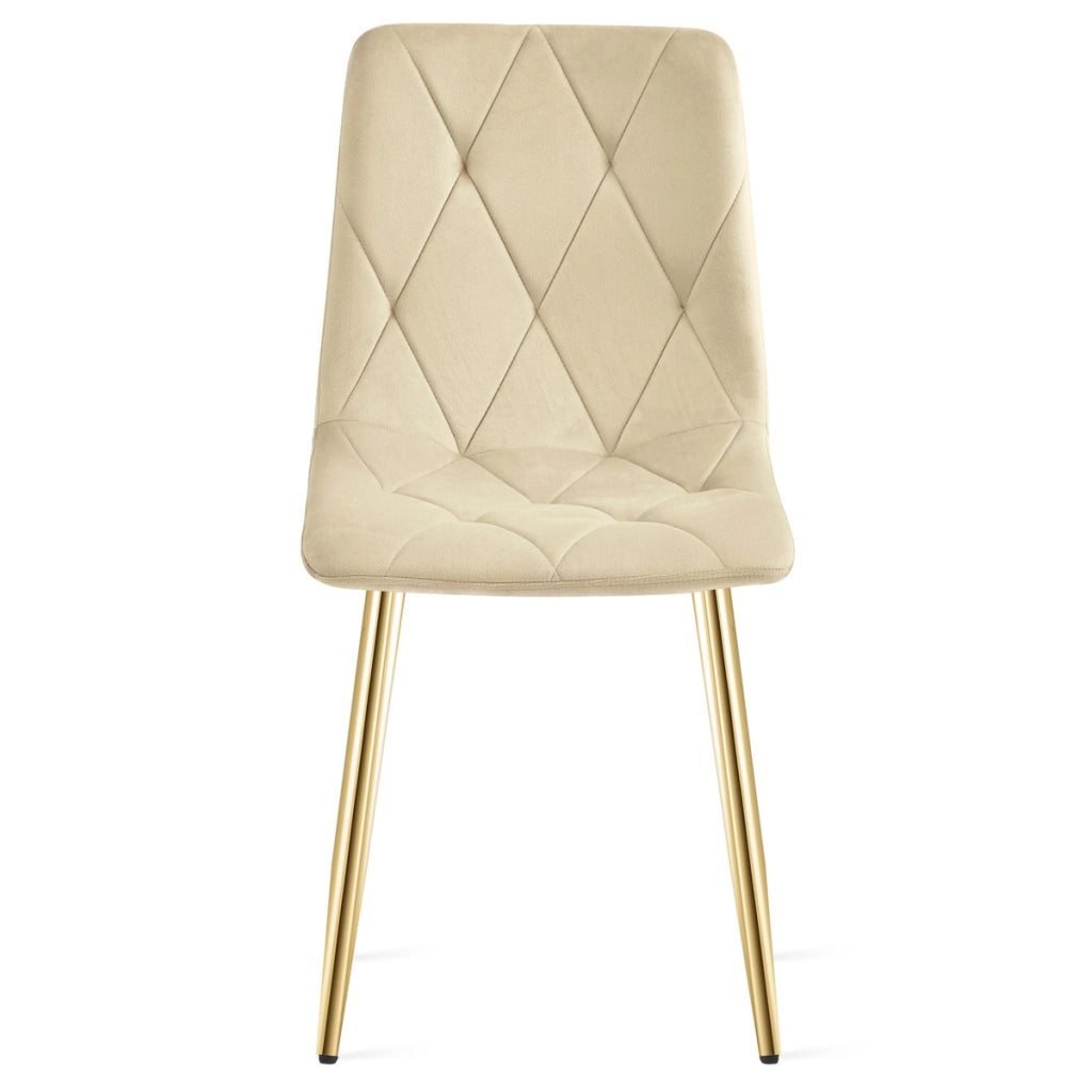 Sedia Libra in Velluto Beige Chiaro con Gambe Oro