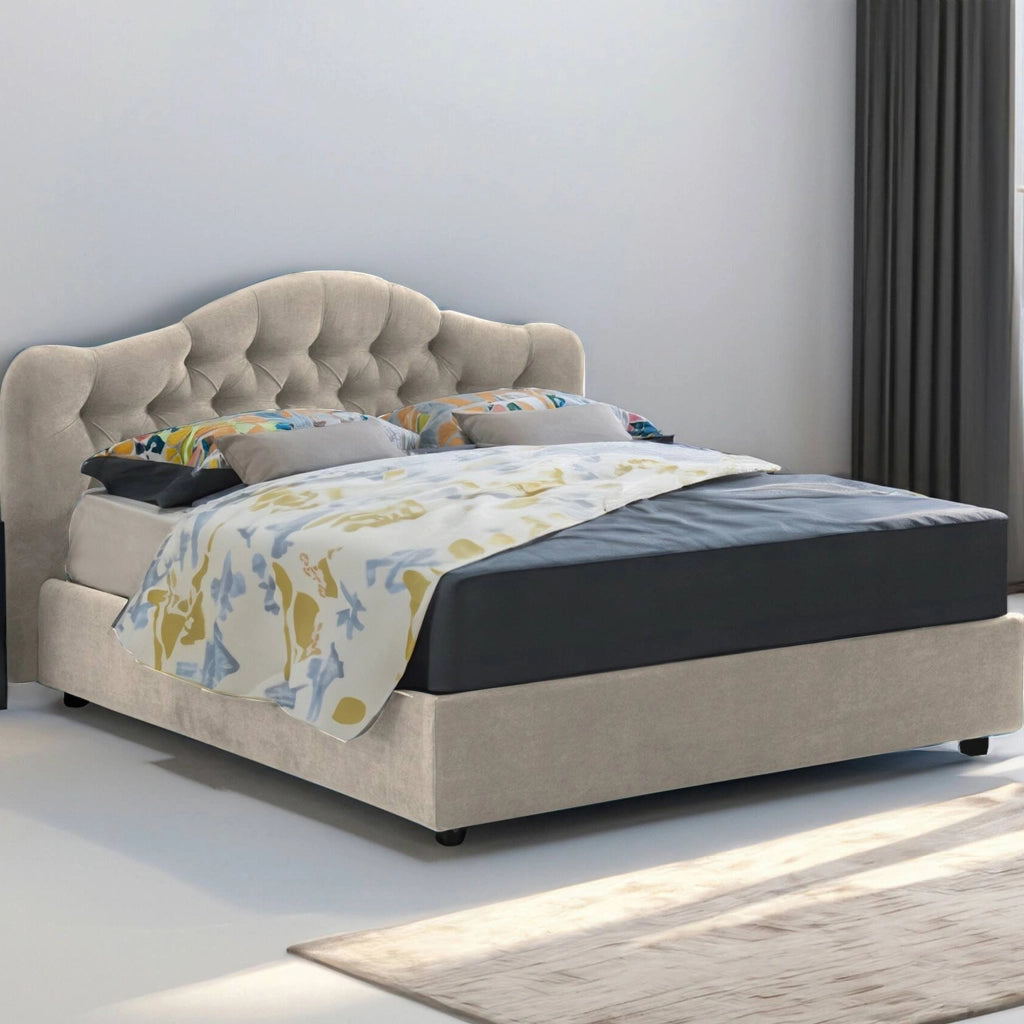 Letto Matrimoniale Alfer, Letto Matrimoniale Materasso Incluso Made in Italy, Grigio Tortora\