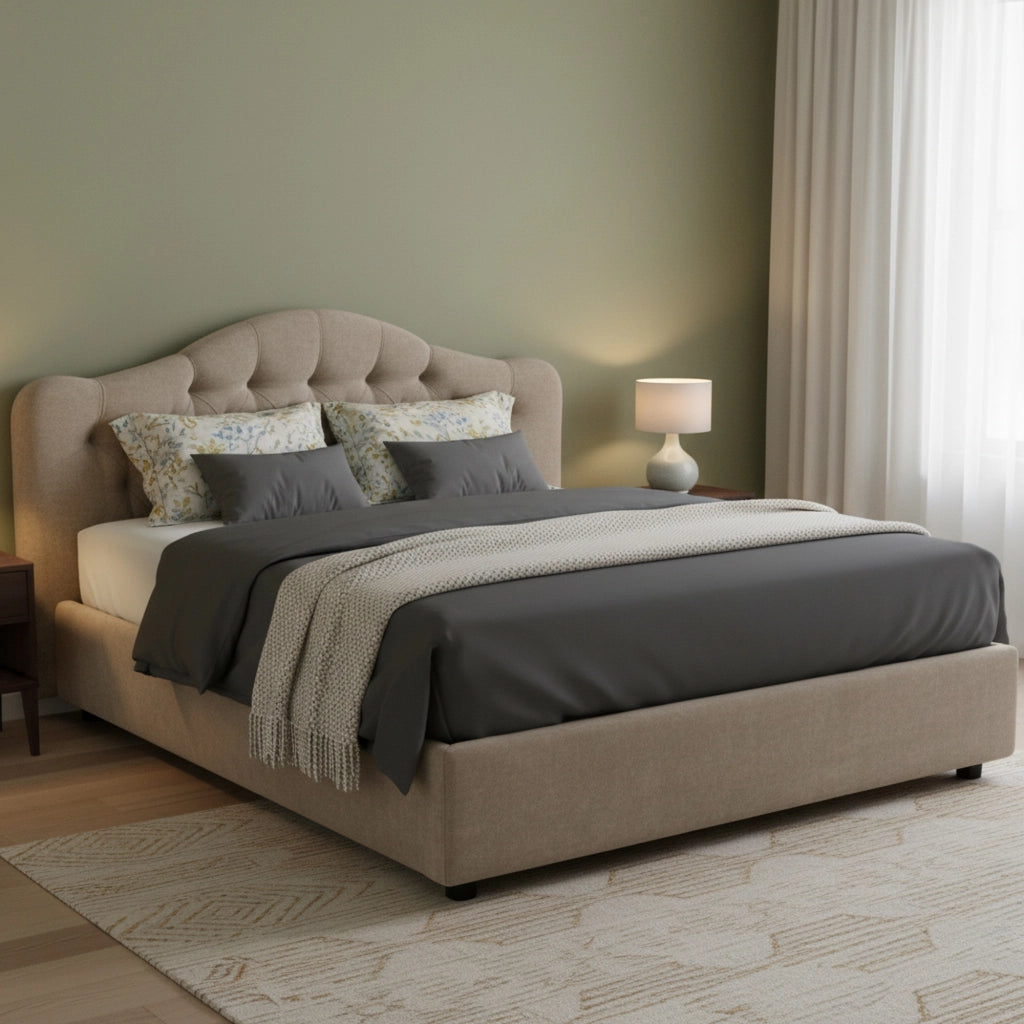 Letto Matrimoniale Alfer, Letto Matrimoniale Materasso Incluso Made in Italy, Grigio Tortora\