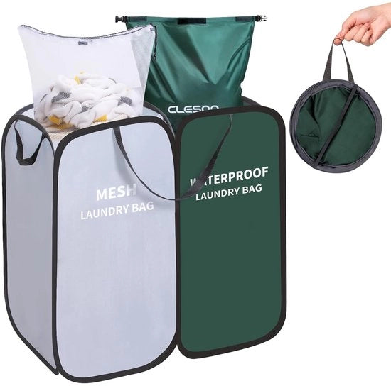 Pop Up Wastebasket a 2 Compartimenti - Sostenibile e Ripiegabile - 1 pezzo