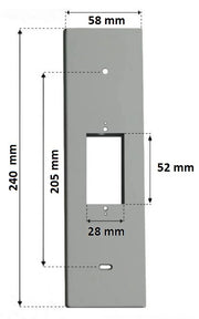 PLACCA 205MM IN ALLUMINIO LUCIDO CON PULSANTE COPRI AVVOLGITORE MOTORE TAPPARELLA