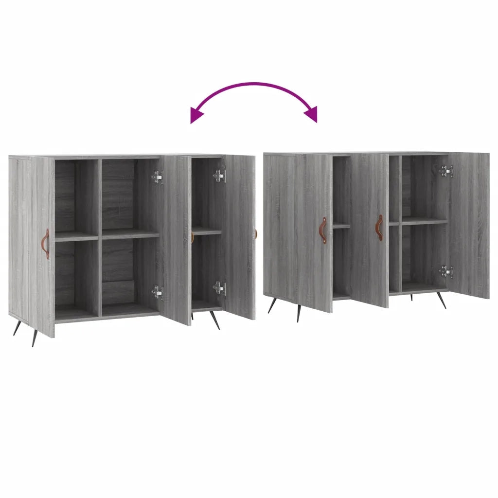 Credenza | Madia | Buffet da pranzo | Armadio da pranzo Grigio Sonoma 90x34x80 cm in Legno Multistrato
