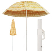 Ombrellone da spiaggia inclinabile 240 x 210 x 215 cm protezione UV stile hawaiano in PP naturale 02_0045904