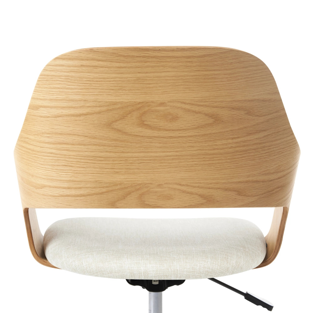 Sedia da ufficio in lino e beige chiaro legno chiaro arredamento da ufficio elegante