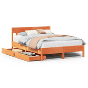 Letto matrimoniale | Letto per adulti | Letto senza Materasso Marrone Cera 120x200 cm in Legno di Pino