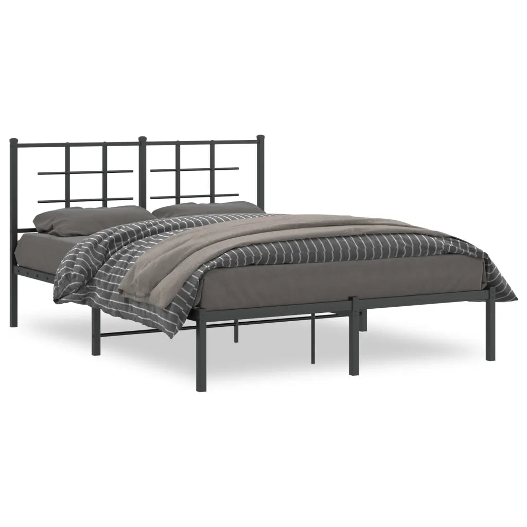 Giroletto con Testiera in Metallo Nero 140x200 cm 355562