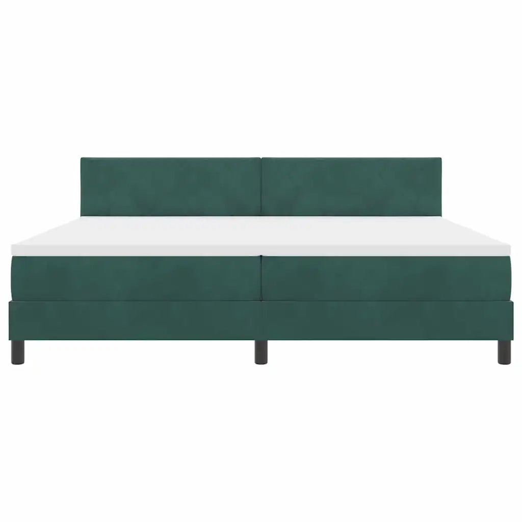 Letto a Sorgente LED con led Verde Scuro 200 x 200 cm Velluto 3342743