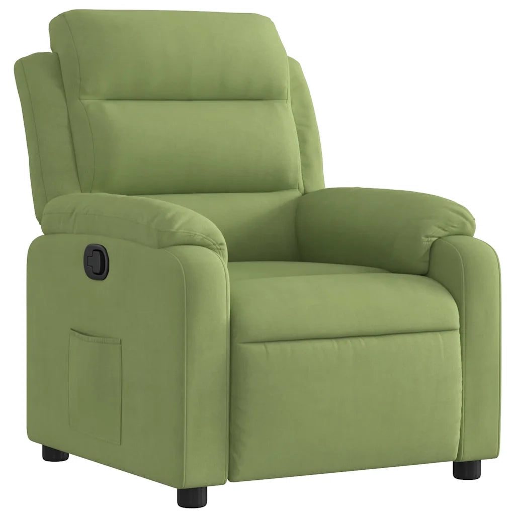 Poltrona Reclinabile Verde Chiaro in Velluto 373503