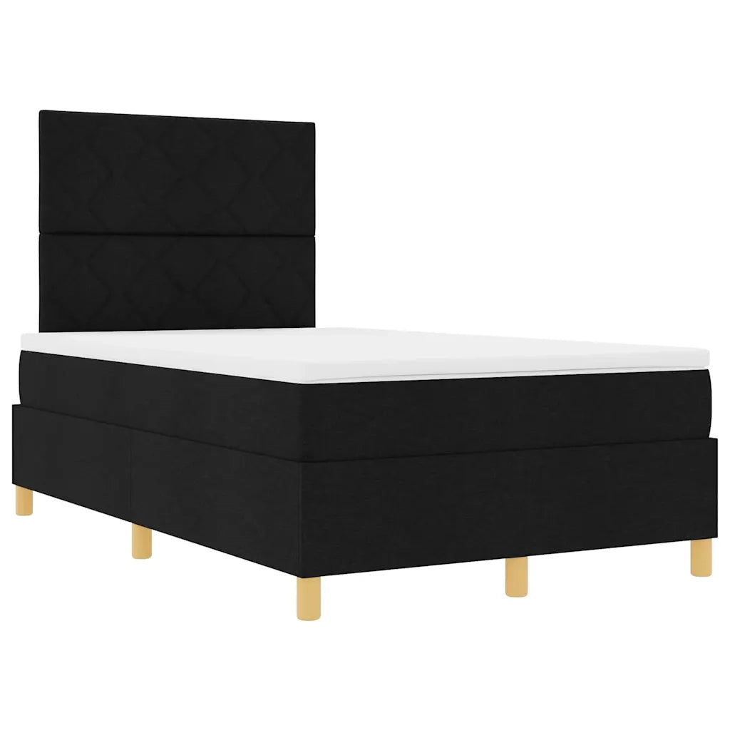 Letto a molle con materasso Nero 120 x 190 cm Tessuto 3339681