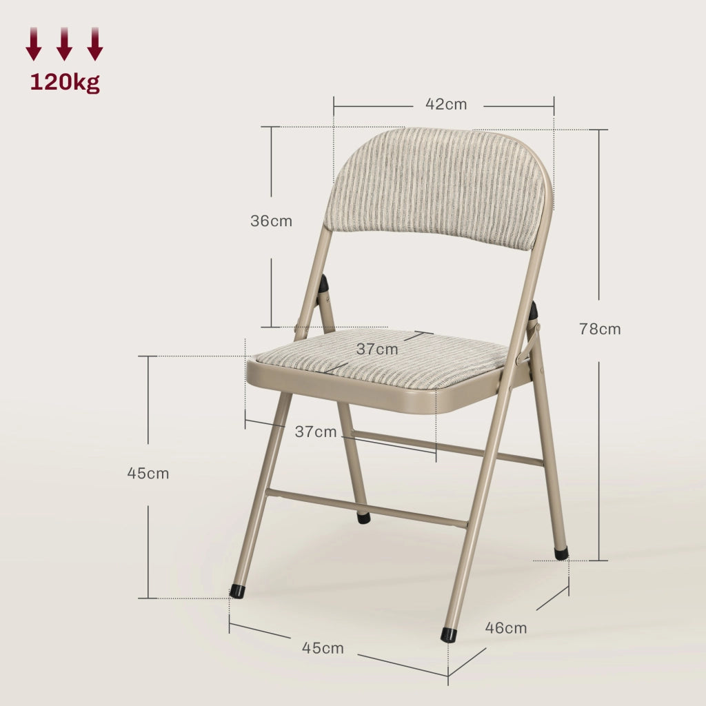 Set di 6 sedie pieghevoli da pranzo ¨C Minimal ¨C telaio in acciaio beige 45x46x78 cm