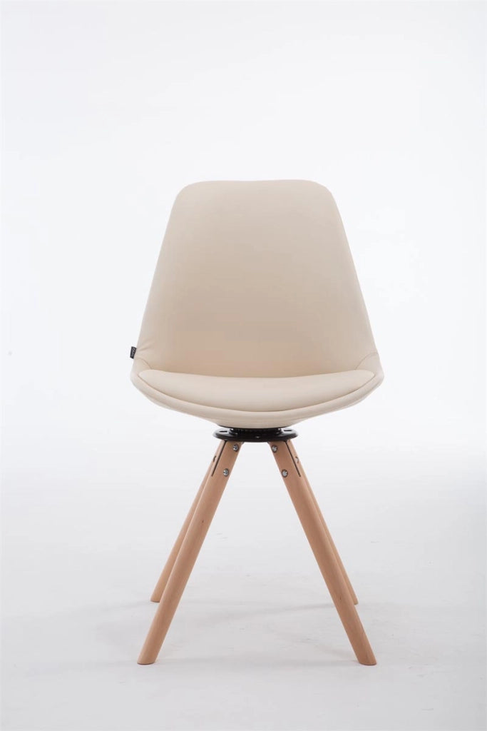 Sedia Calais in similpelle girevole natura,crema
