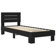 Letto singolo | Letto per adulti | Struttura letto con testata Rovere Nero 80 x 200 cm